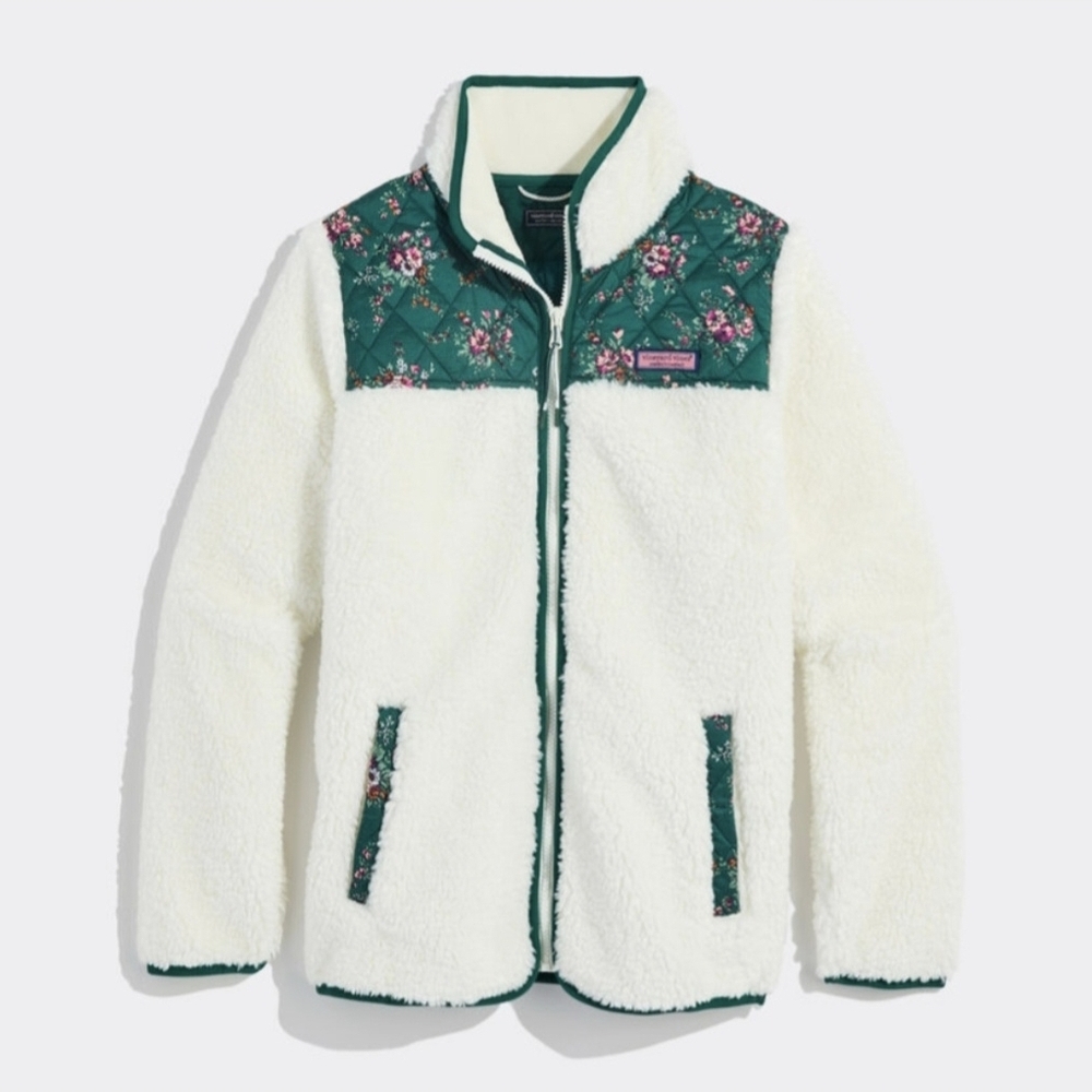 Vineyard Vines Heritage High-Pile Fleece Mixed Print Jacket